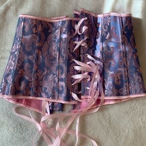 Beautiful pink + purple underbust corset